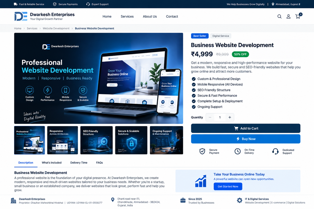 Business Website Development by Dwarkesh Enterprises